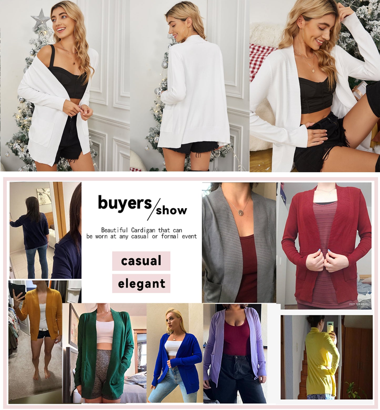 a.Jesdani Women's Cardigan Classic Casual Lightweight Knit Cardigan Sweaters S-XXL
