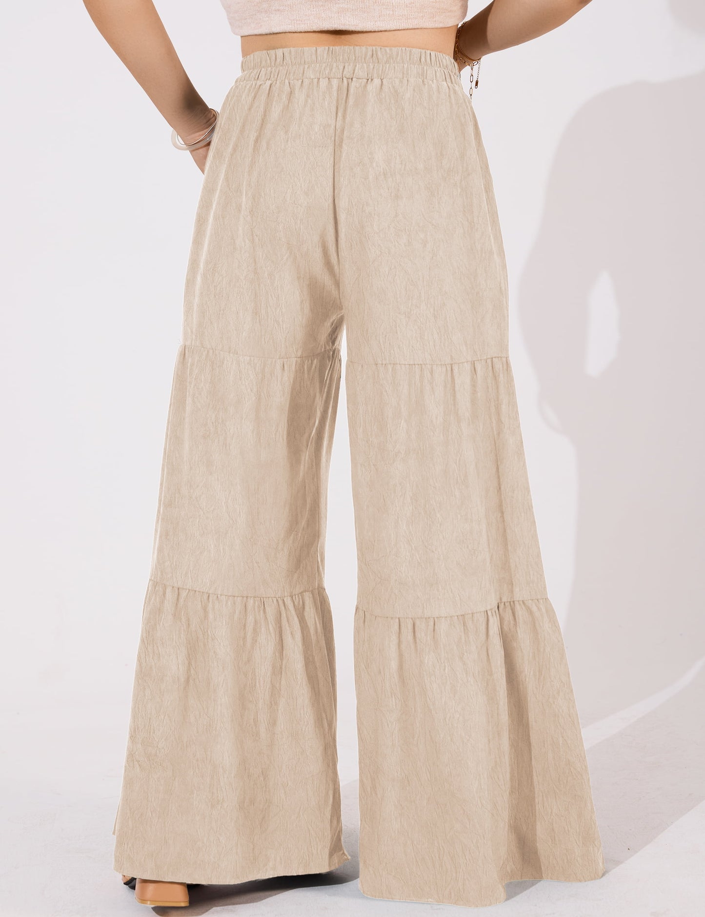a.Jesdani Women Plus Size Wide Leg Pants Elastic waist Casual Trousers Flowy Pants m-4x