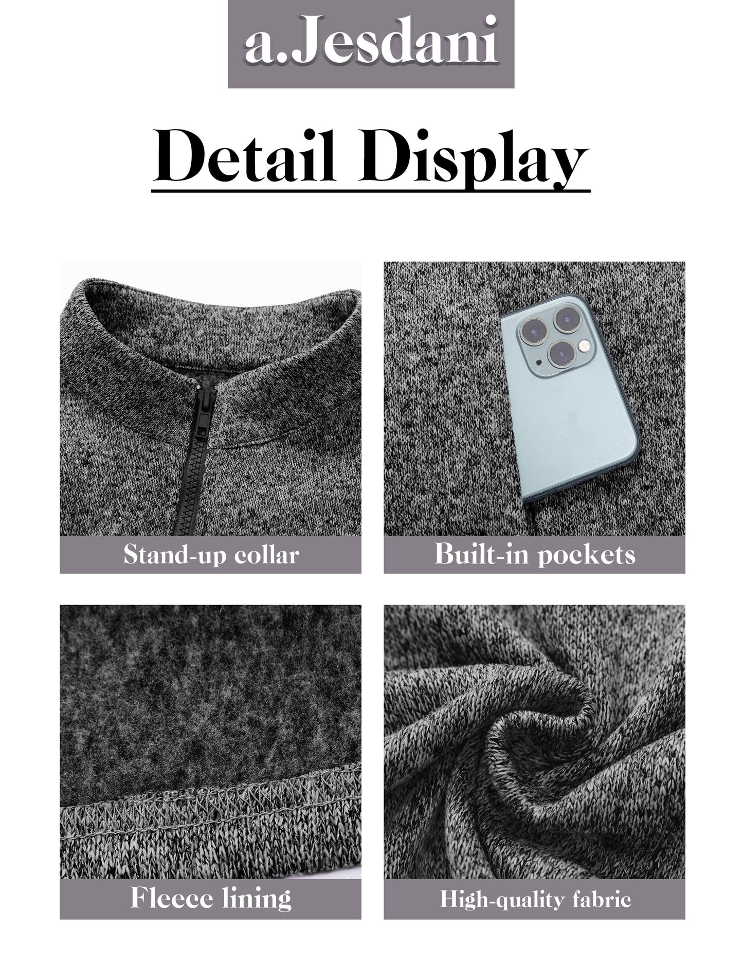 a.Jesdani Womens Fleece Vests lightweight Soft Fleece Vest Zip Jackets with Pockets M-3XL