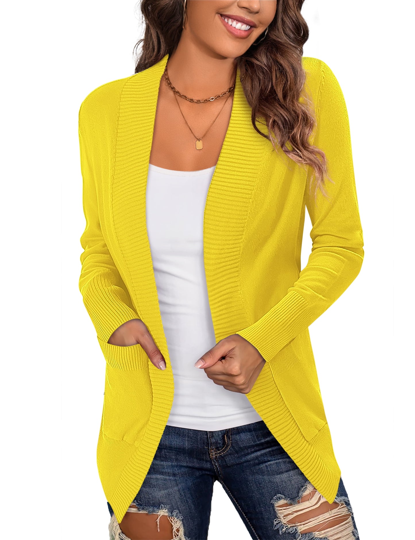a.Jesdani Women's Cardigan Classic Casual Lightweight Knit Cardigan Sweaters S-XXL