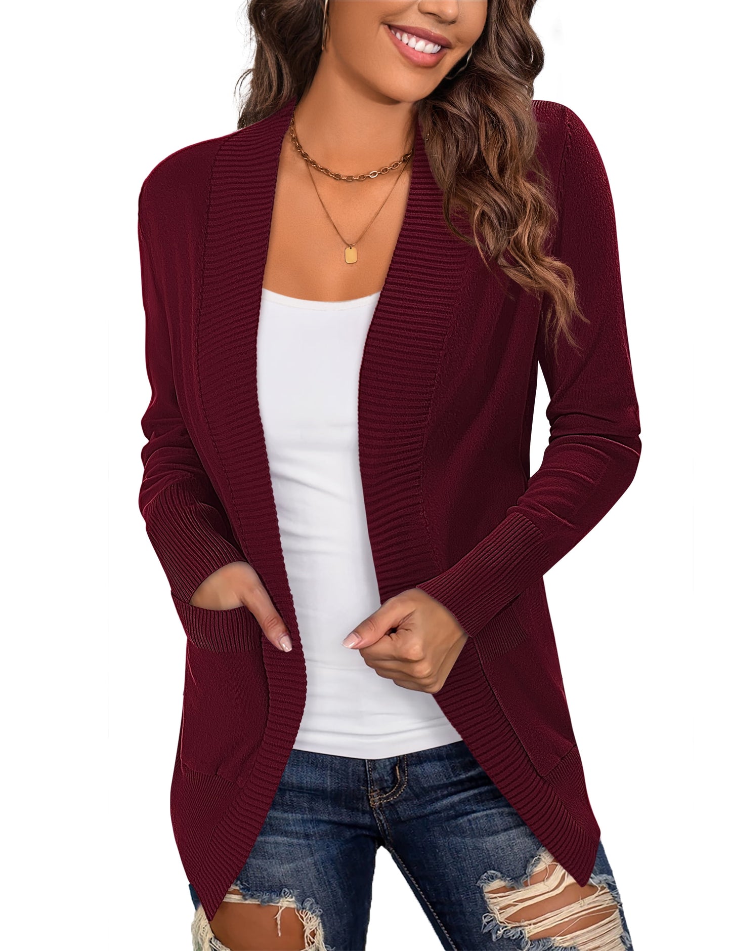 a.Jesdani Women's Cardigan Classic Casual Lightweight Knit Cardigan Sweaters S-XXL
