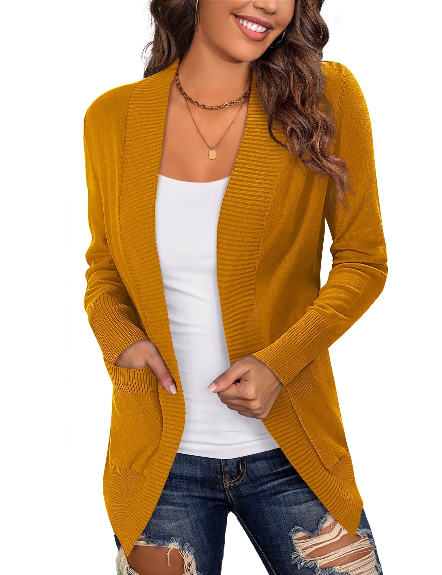 a.Jesdani Women's Cardigan Classic Casual Lightweight Knit Cardigan Sweaters S-XXL