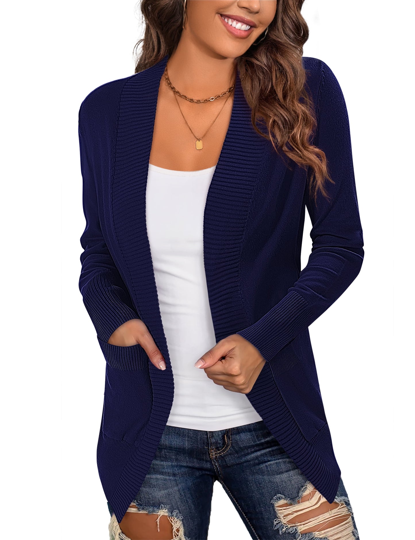 a.Jesdani Women's Cardigan Classic Casual Lightweight Knit Cardigan Sweaters S-XXL