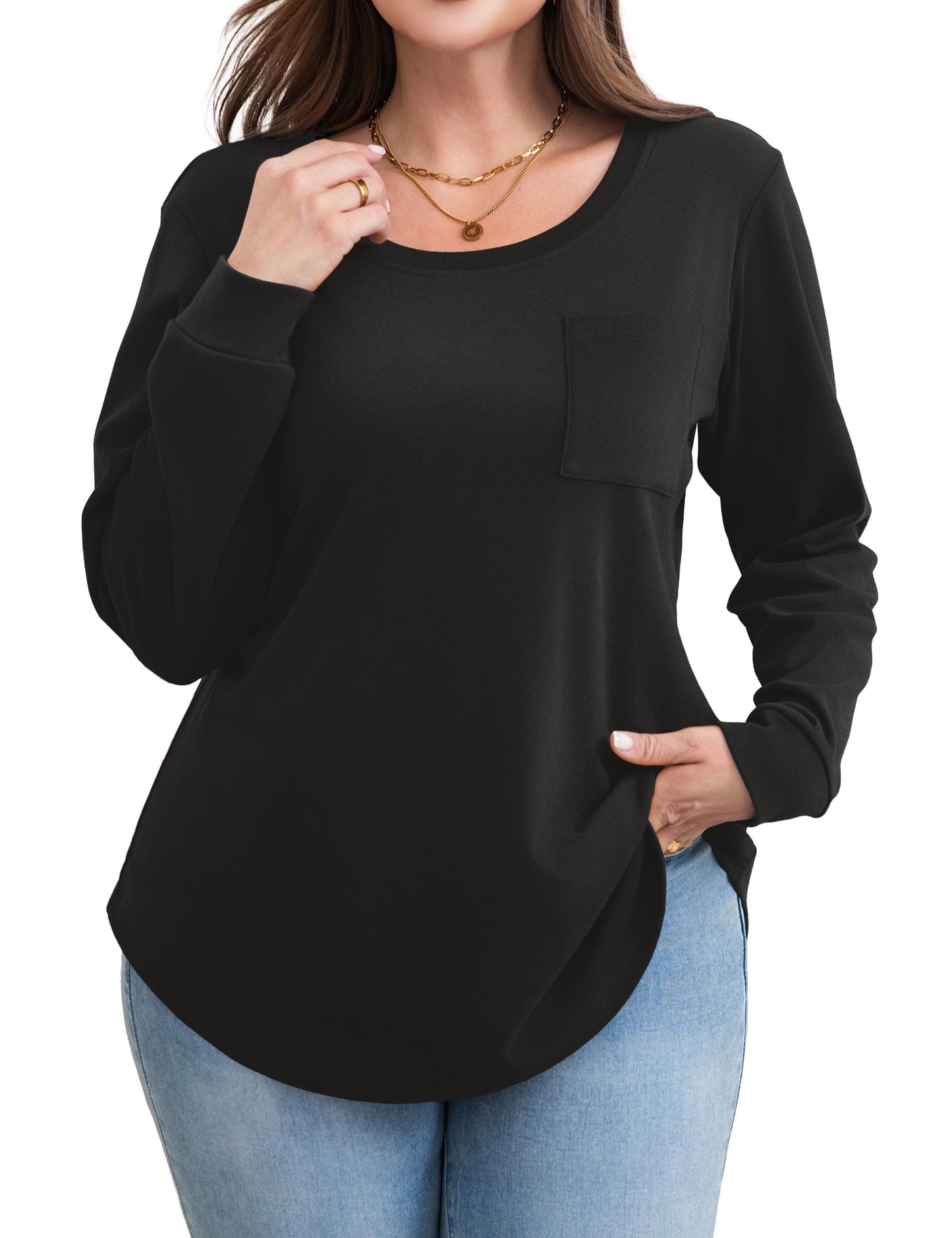 a.Jesdani Womens Plus Size Sweatshirts soft Crew neck Pullover sweatshirt Fall Warm Womens Tops M-4X