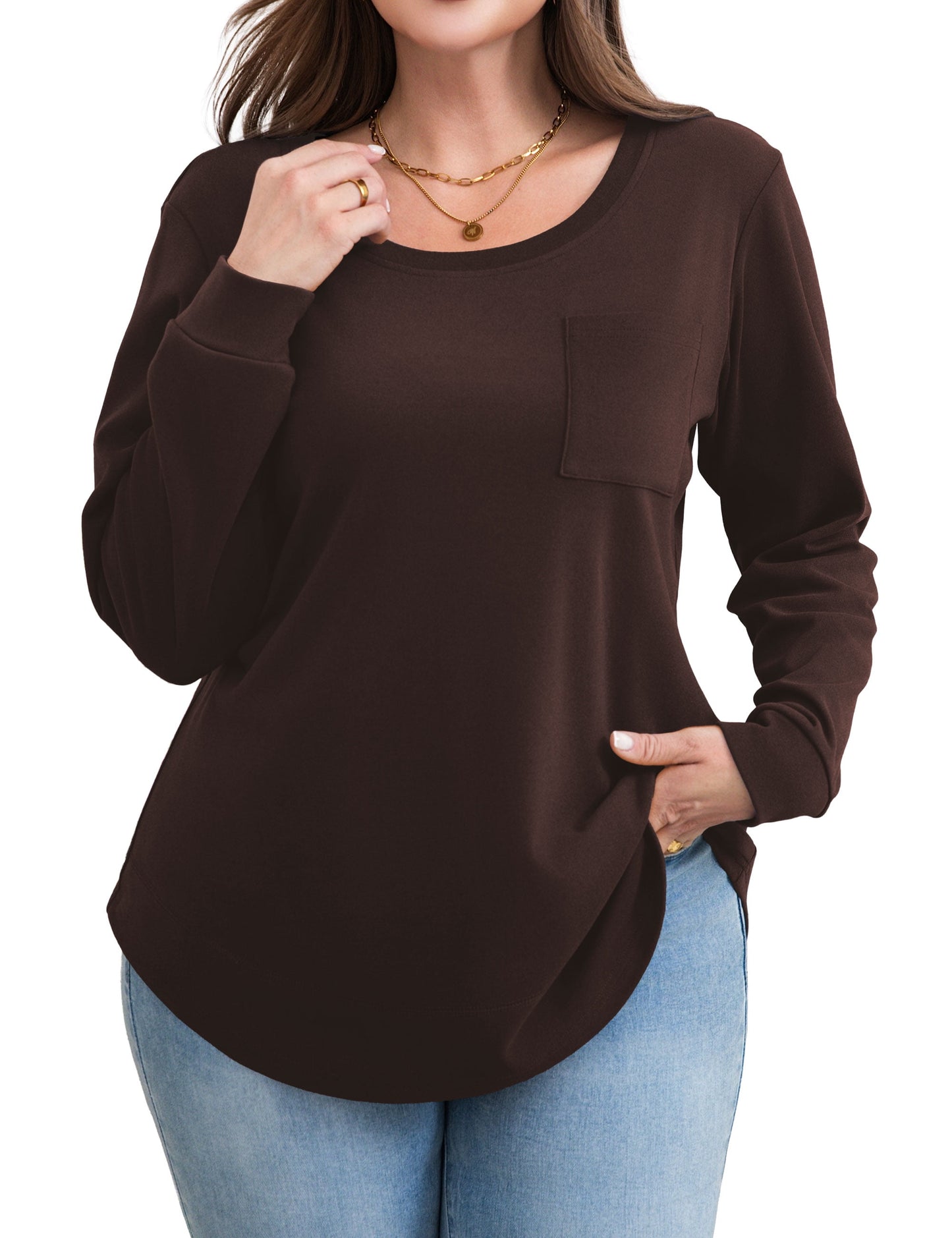 a.Jesdani Womens Plus Size Sweatshirts soft Crew neck Pullover sweatshirt Fall Warm Womens Tops M-4X