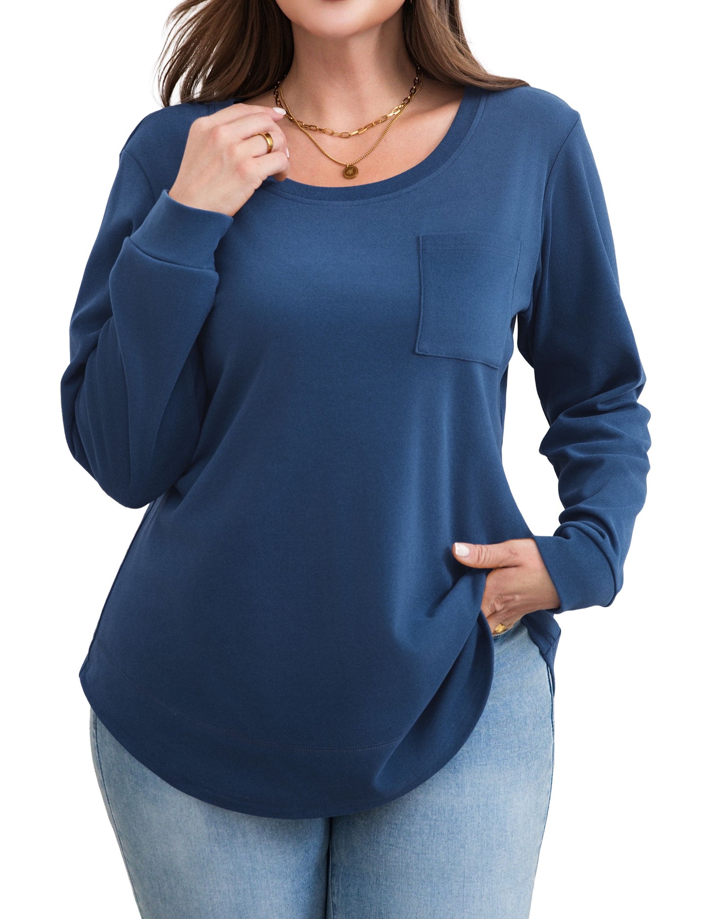 a.Jesdani Womens Plus Size Sweatshirts soft Crew neck Pullover sweatshirt Fall Warm Womens Tops M-4X
