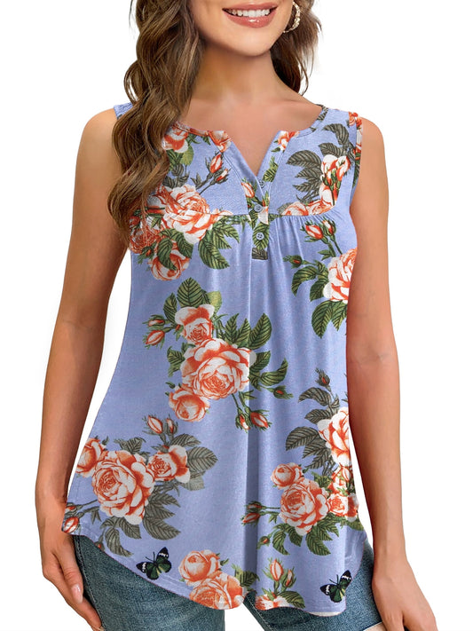 a.Jesdani Womens Plus Size Tank Tops Sleeveless Casual Paisley Tunic Blouses M-4X