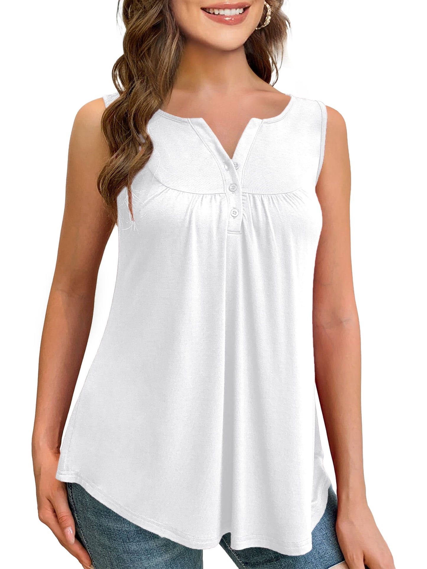 a.Jesdani Womens Plus Size Tank Tops Sleeveless Casual Paisley Tunic Blouses M-4X