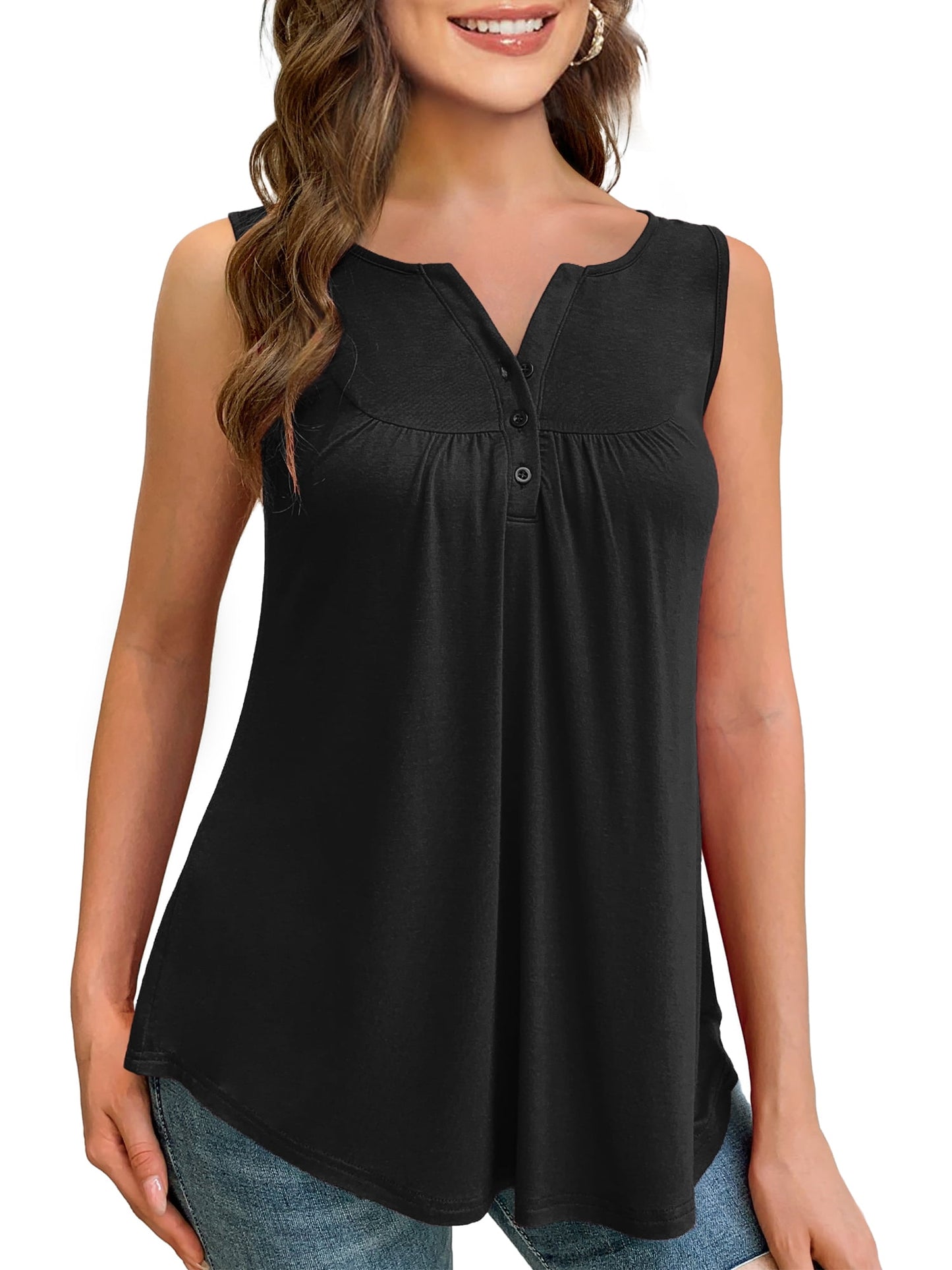 a.Jesdani Womens Plus Size Tank Tops Sleeveless Casual Paisley Tunic Blouses M-4X