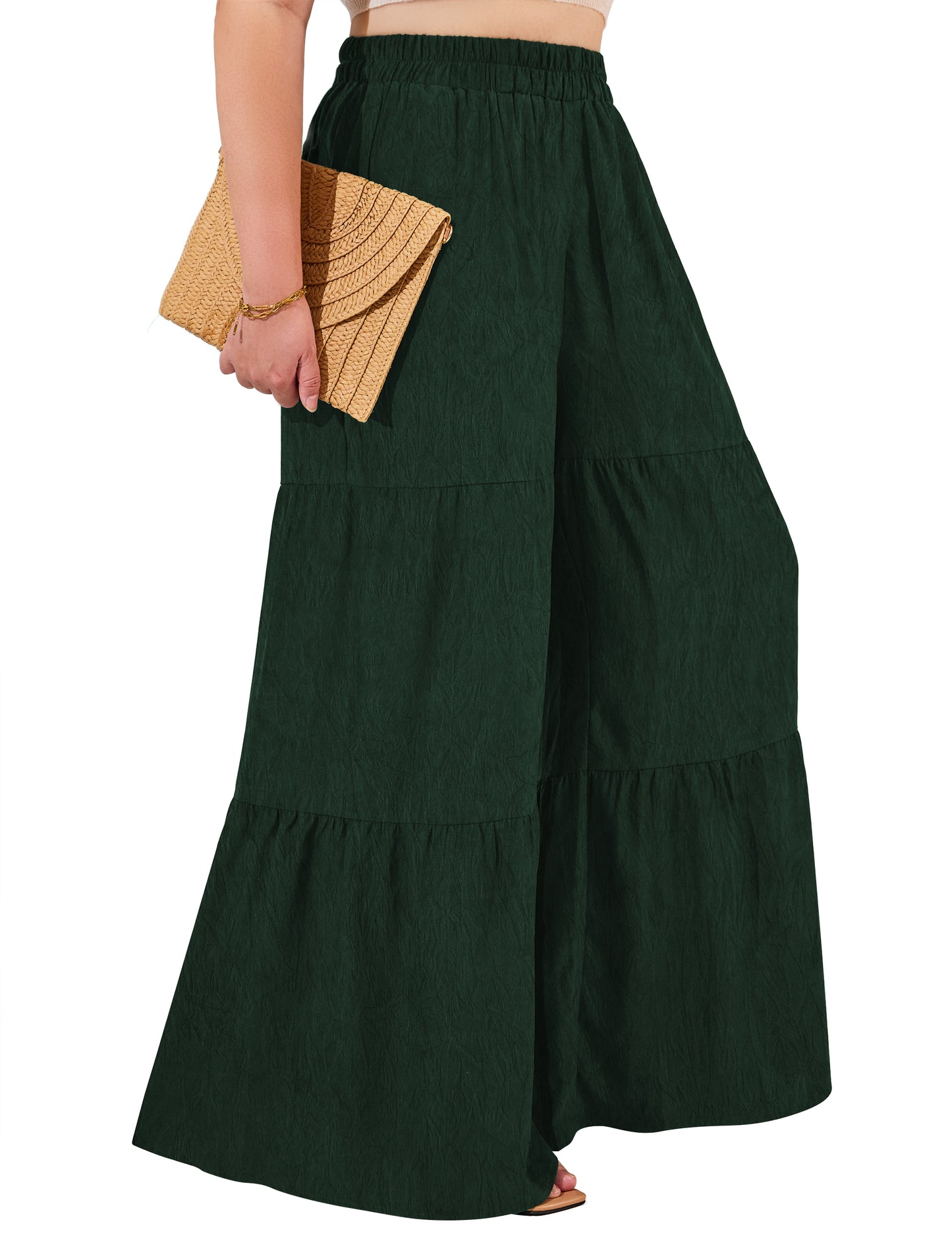 a.Jesdani Women Plus Size Wide Leg Pants Elastic waist Casual Trousers Flowy Pants m-4x